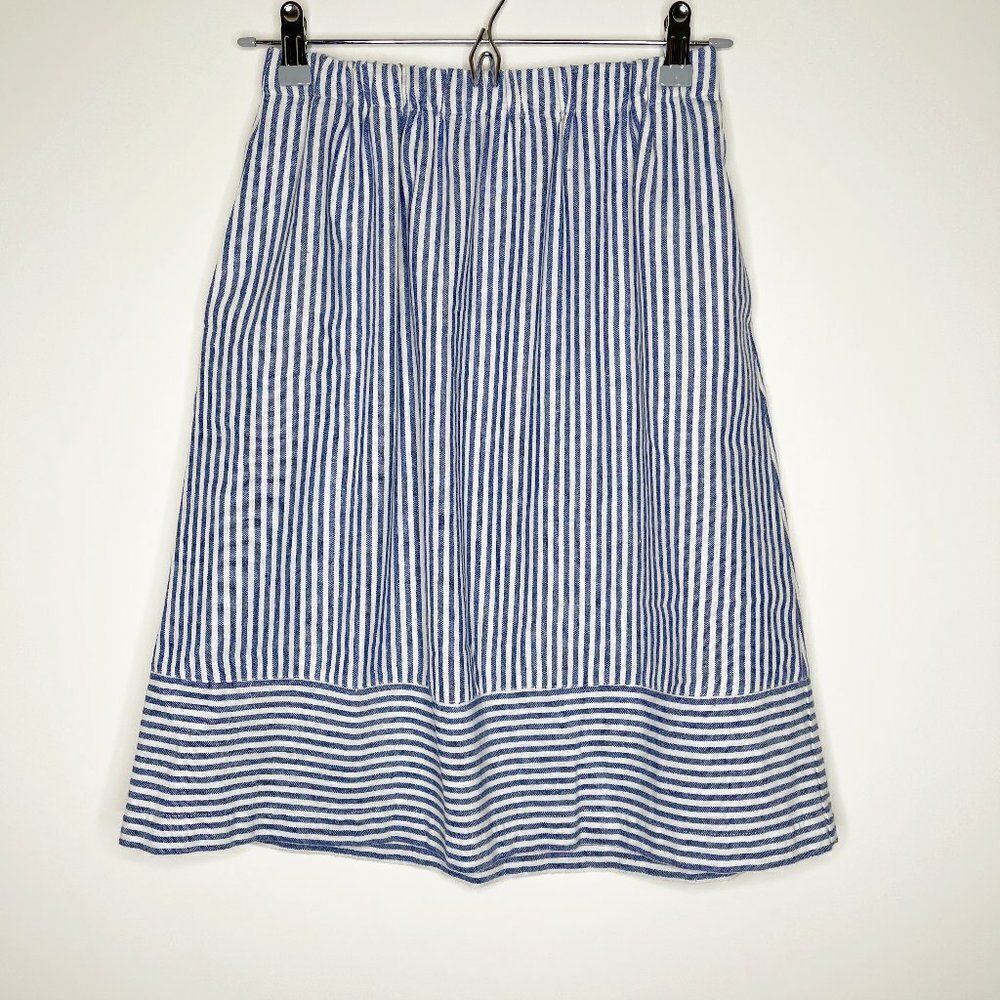 J. CREW Seersucker Midi Skirt 